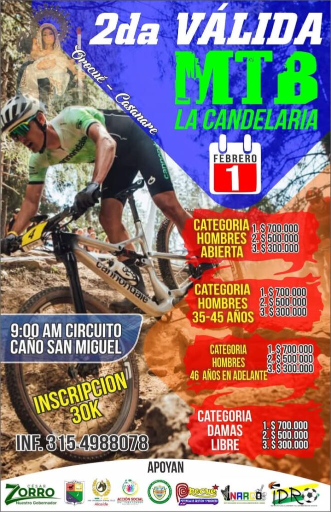la candelaria, orocue casanare, competencia circuito mtb