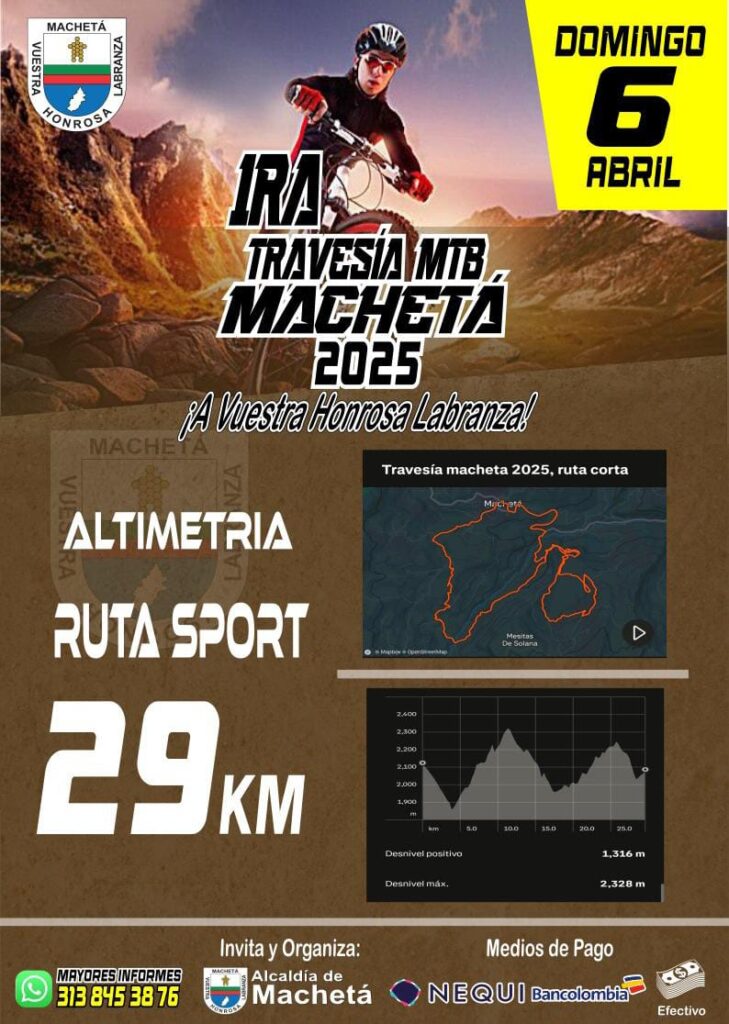 Recomendaciones para participar en la Travesía MTB Machetá, Cómo llegar a Machetá para la Travesía MTB,
Equipamiento necesario para la Travesía MTB Machetá