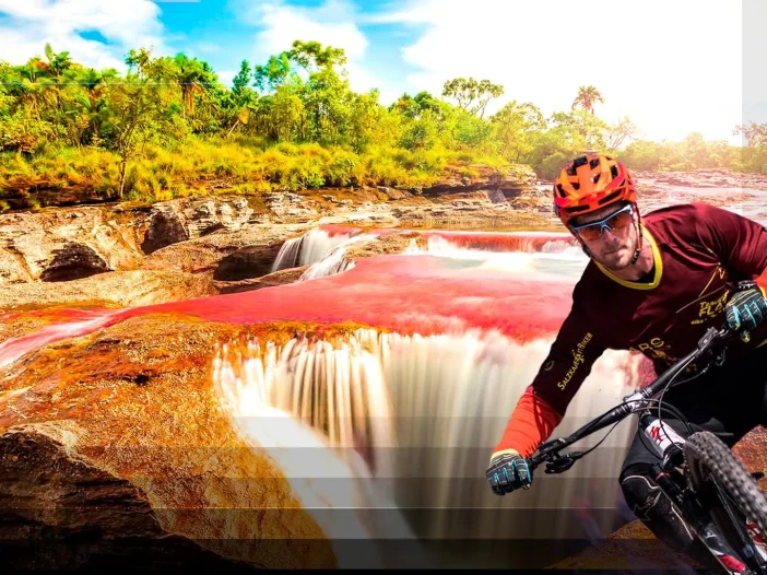 caño cristales en bicicleta, caño cristales soy tribu, caño cristales moto, caño cristales como llegar, bicicletas de montaña Colombia, ciclomontañismo