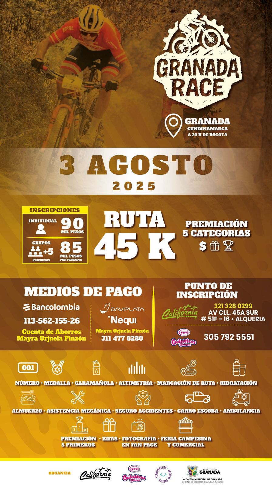 granada race mtb, mtb en cundinamarca, carreras mtb en colombia, calendario de carreras ciclismo de montaña en colombia