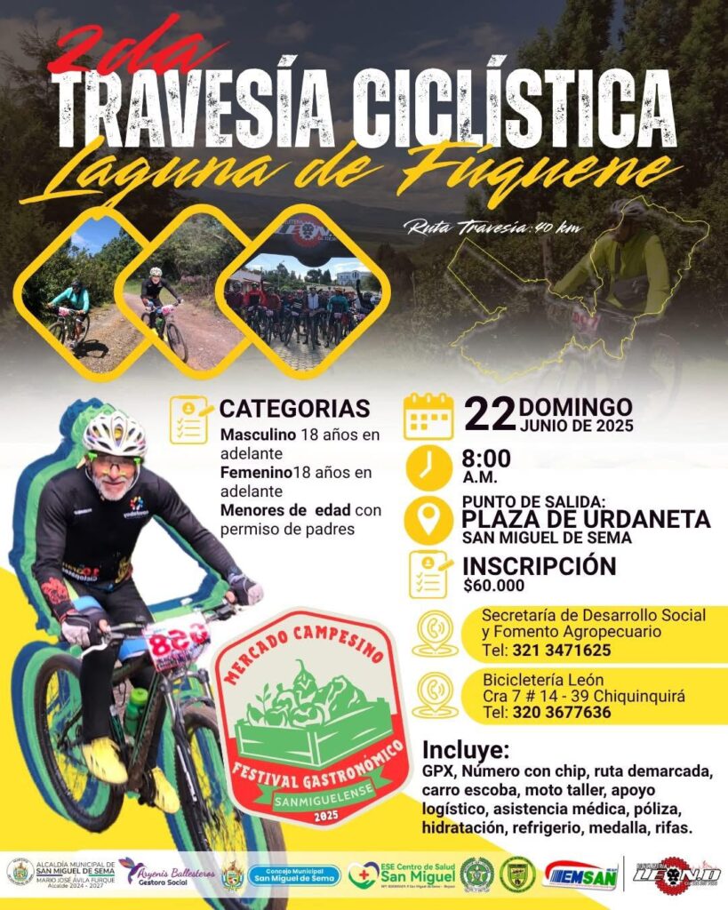 carrera ciclística laguna de Fúquene, carreras mtb Colombia, carreras por etapas, carreras mtb en boayacá