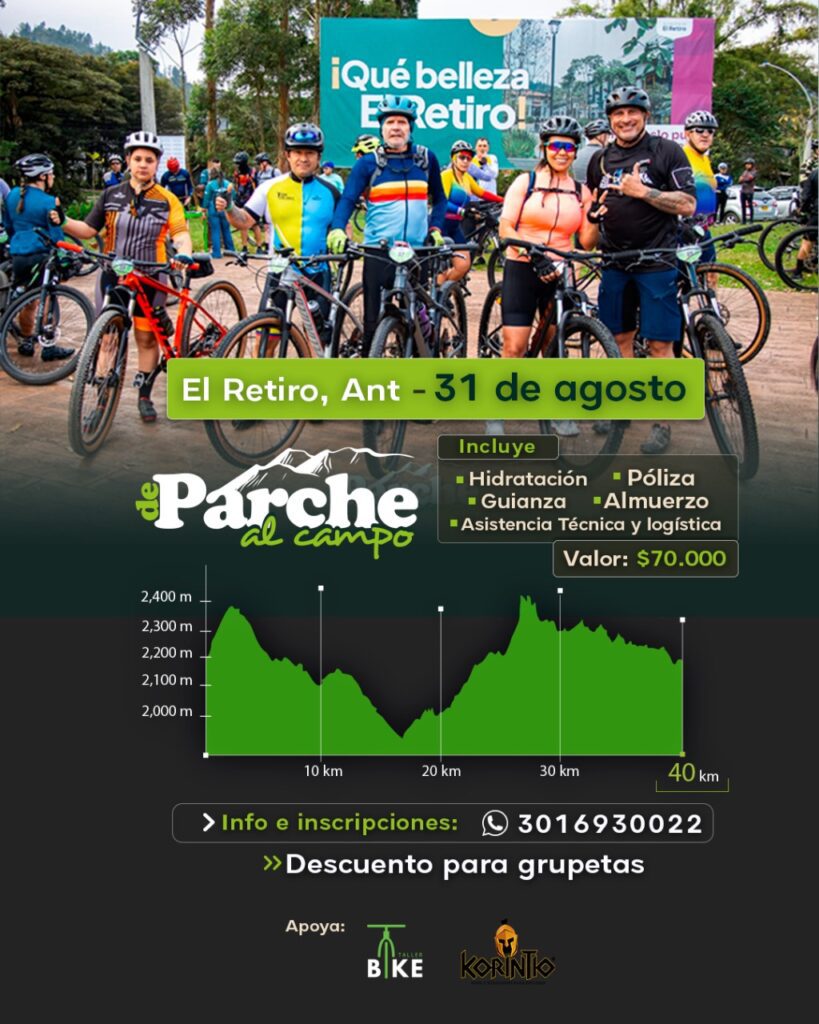de parche al campo mtb, travesías en Antioquia